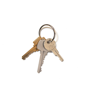 an image of 3 keys on a king ring for the key cutting services at Pollocks.ys-cut-&-key-fob